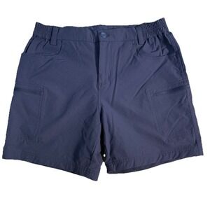 Willit Shorts Womens Size M Cargo Blue Nylon Elastic Waist Hiking Outdoors 32x6